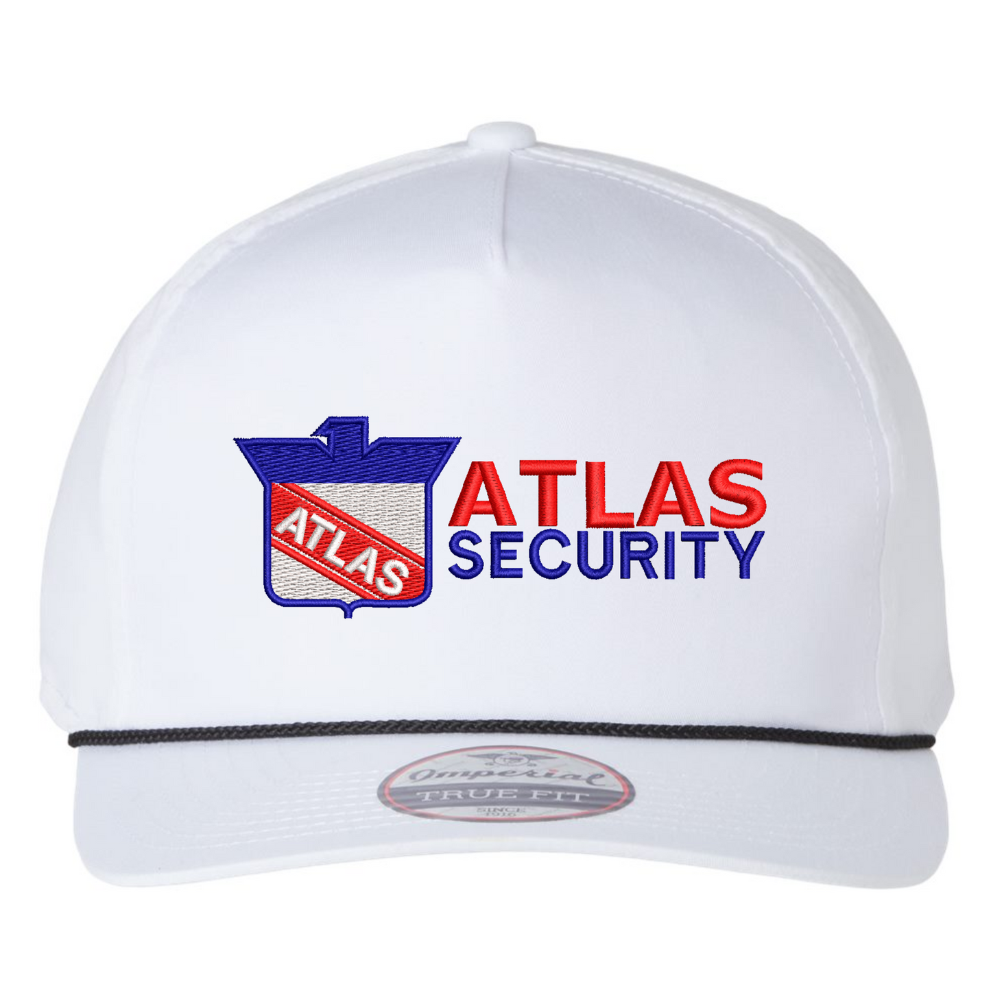 Imperial 'Barnes' White/Black Embroidered Atlas Hat