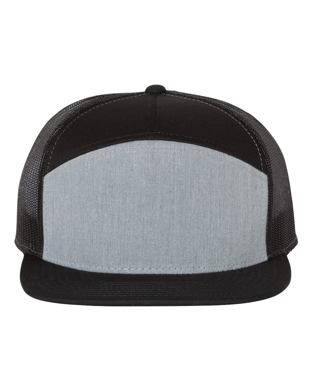 Jesus Heather Grey & Black Richardson 168 Hat | The Way The Truth The Light Seven Panel Cap | Embroidered Snapback Trucker Flat Bill