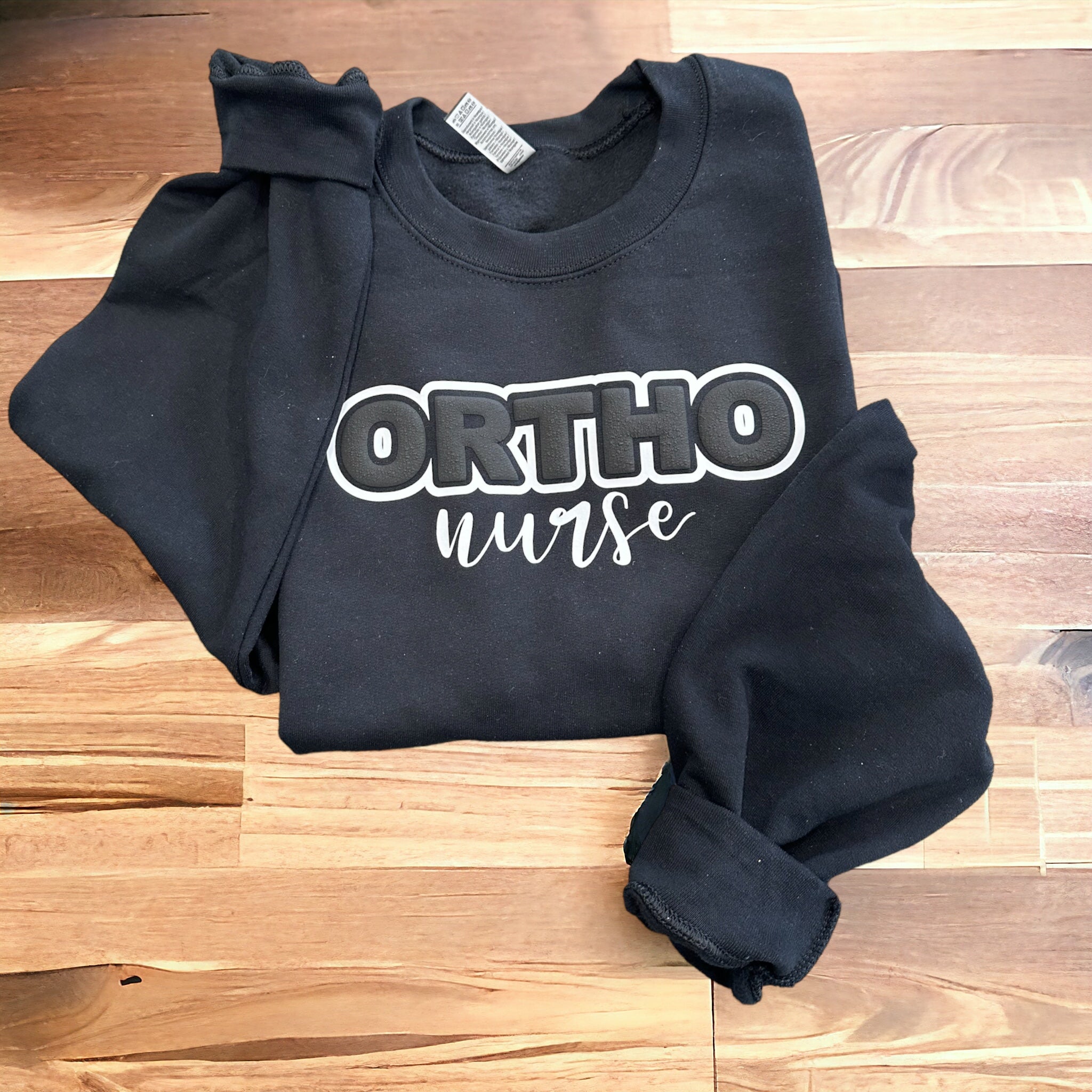 Puff Ortho Nurse - Black Sweatshirt – Nichols Threads