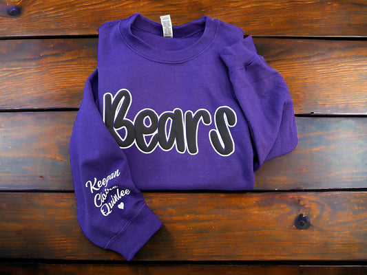 Puff Bears School Spirit Purple Sweatshirt