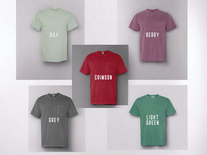 Love You ASL - Embroidered Comfort Colors Pocket Tee