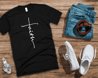 Script Faith | Cross - Bella+Canvas T-shirt