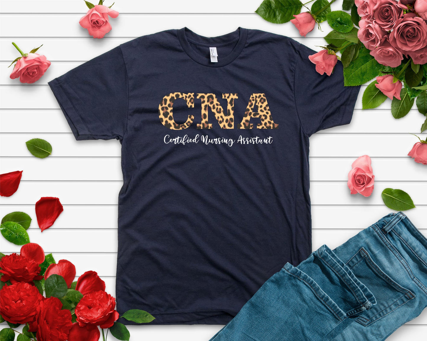 CNA - Certified Nursing Assistant Leopard Print Bella+Canvas T-shirt