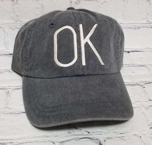 Oklahoma | OK | Embroidered Pigment Dyed Baseball cap