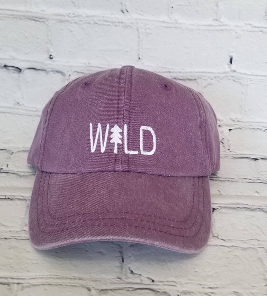 Embroidered WILD - Pigment Dyed Baseball Cap