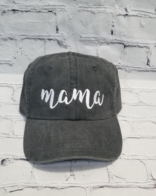 MAMA - Embroidered Pigment Dyed Hat